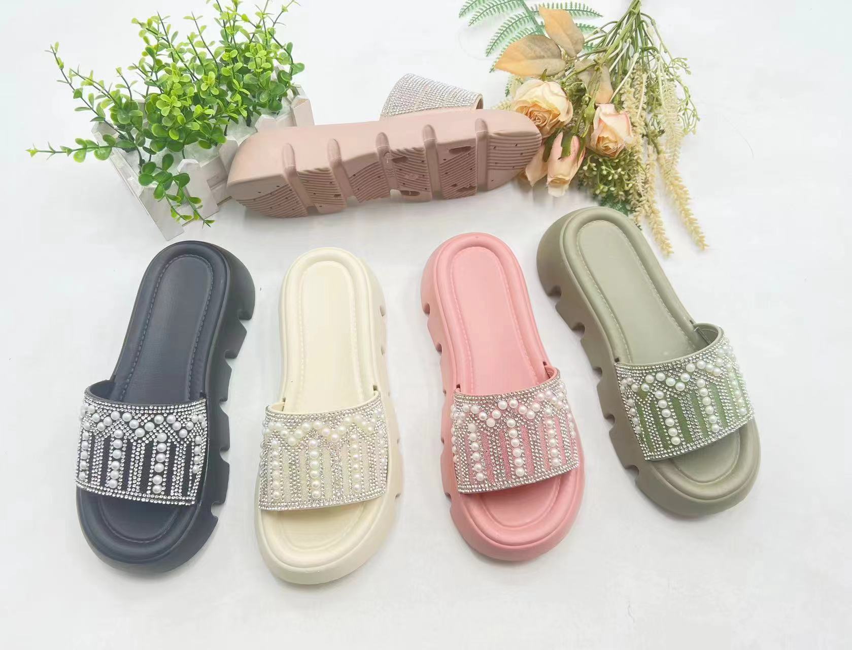 Customized Indoor Home PVC Sandals Thick Soles Soft Female Slippers for Women