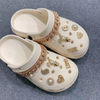 Designer Pearl Flowers Jewelry Shoe Charms Rhinestone Chain Garden Sandal Clog