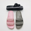 OEM Fashion Imitation Suede Upper PVC Jeweled Women Casual Sandals