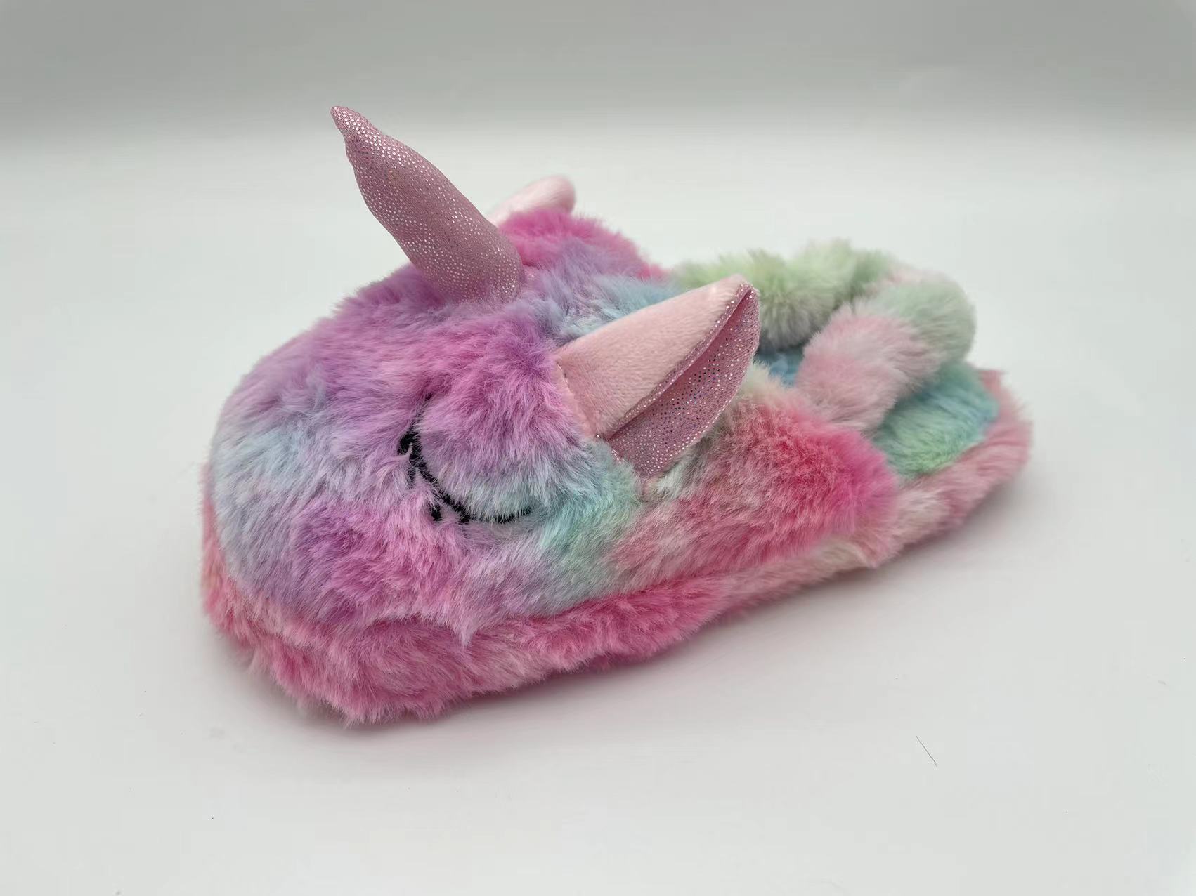 OEM Comfortable Warm Slippers Winter Colorful Plush Fluffy Indoor Soft Fur Slippers 