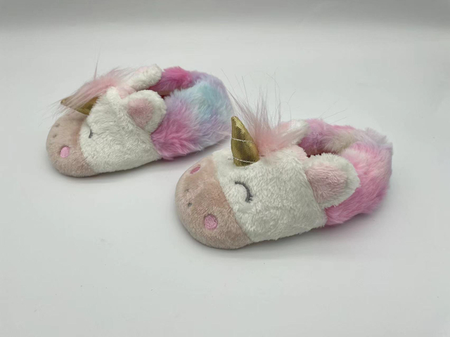 OEM Fluffy Unicorn Animal Shape Prewalkers Interior Warm Plush Slipper