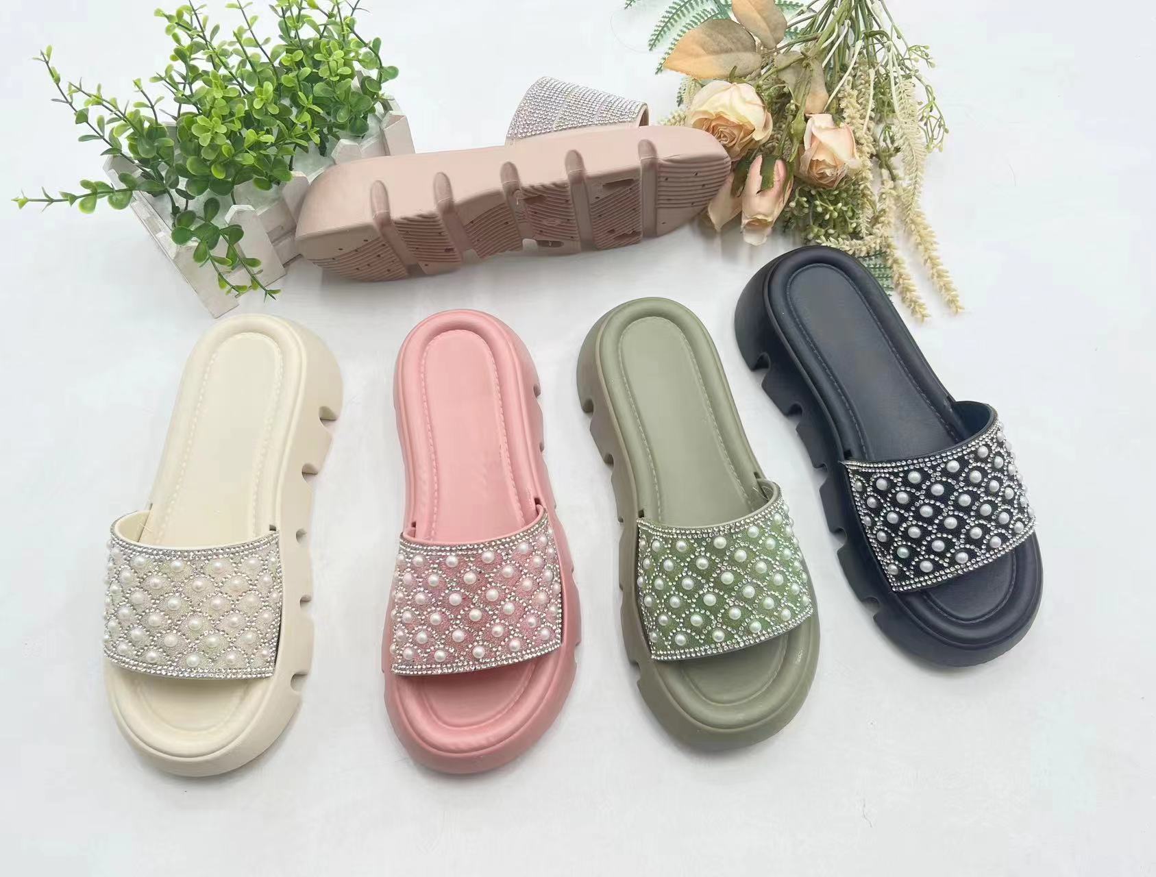 Customized Indoor Home PVC Sandals Thick Soles Soft Female Slippers for Women