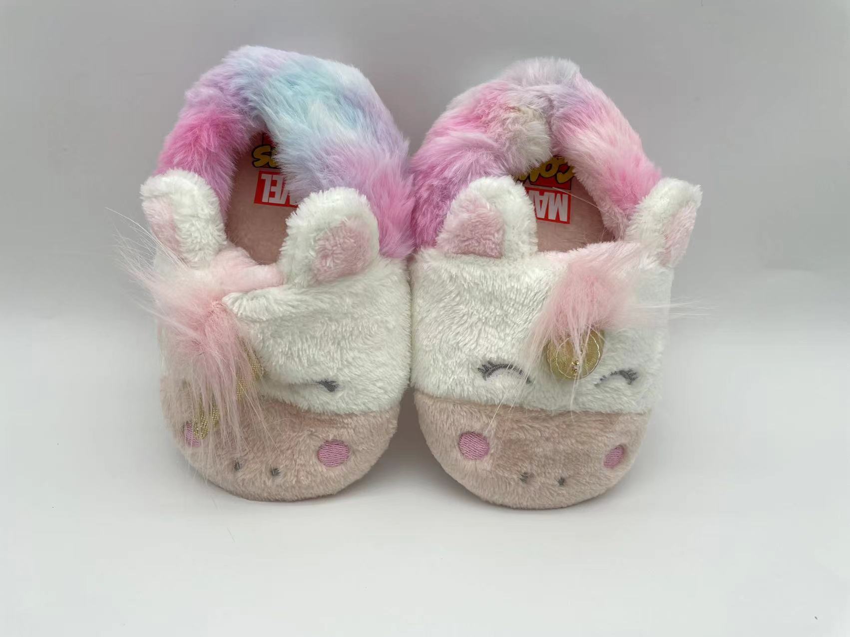 OEM Fluffy Unicorn Animal Shape Prewalkers Interior Warm Plush Slipper