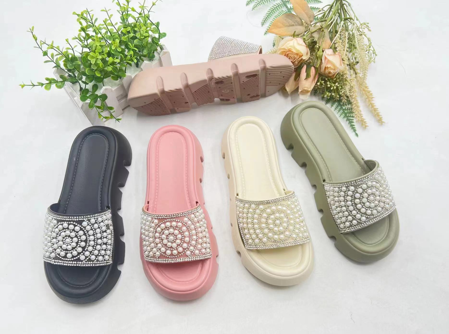 Customized Indoor Home PVC Sandals Thick Soles Soft Female Slippers for Women