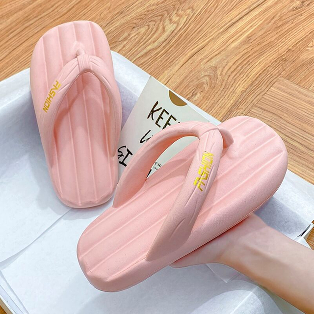 Women's Summer EVA Lightweight Beach Slide Women Indoor Flip-Flops Pure Color Slippers