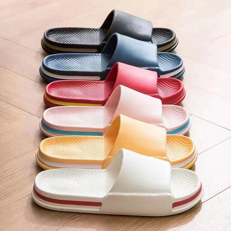 OEM Female Summer PVC Flat Non-Slip Soft Lady Shoes Indoor Home Slippers