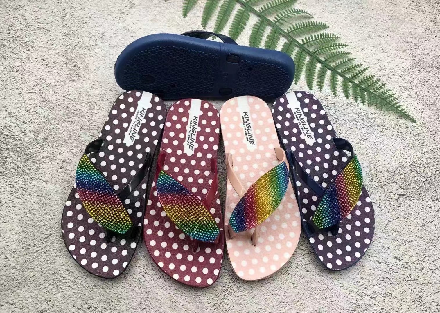 Customized PVC Printing Rubber Material Thongs Slippers Women Summer Slipper