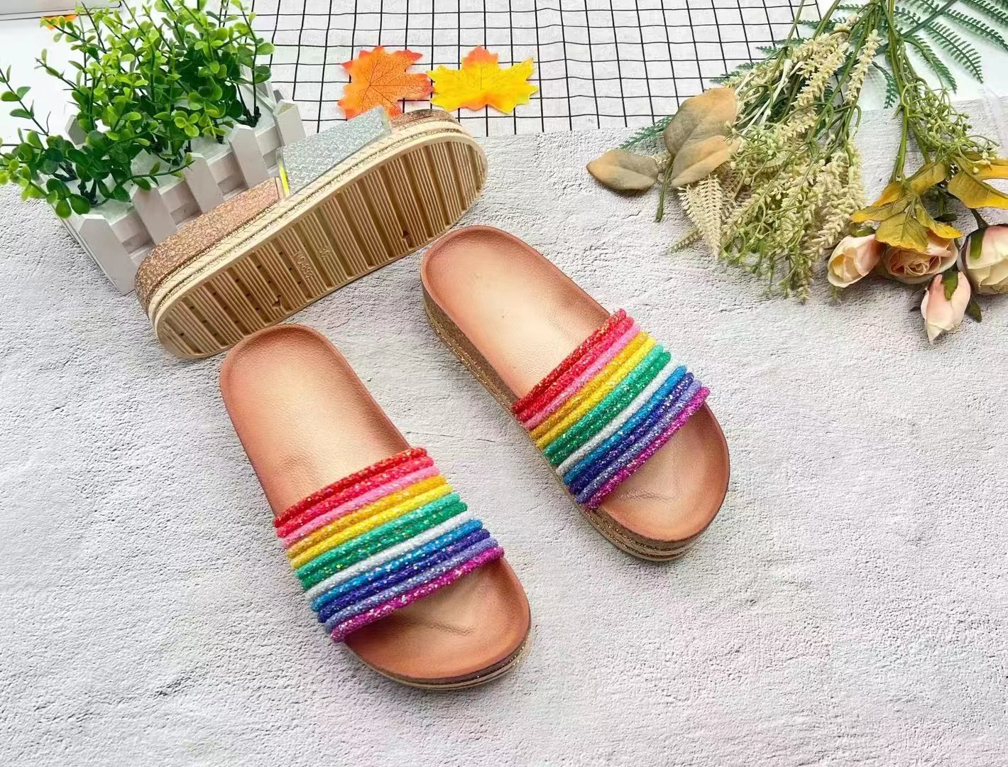 Customized Waterproof Pvc Summer Color Home Bathroom Woman Casual Sandals
