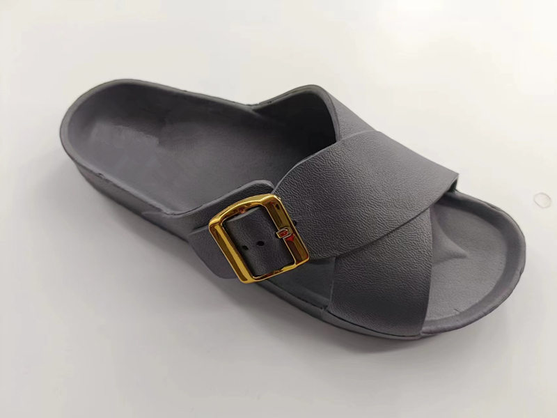 Custom Logo Casual Footwear Surface Webbing Black Men Slides EVA Slippers Sandals