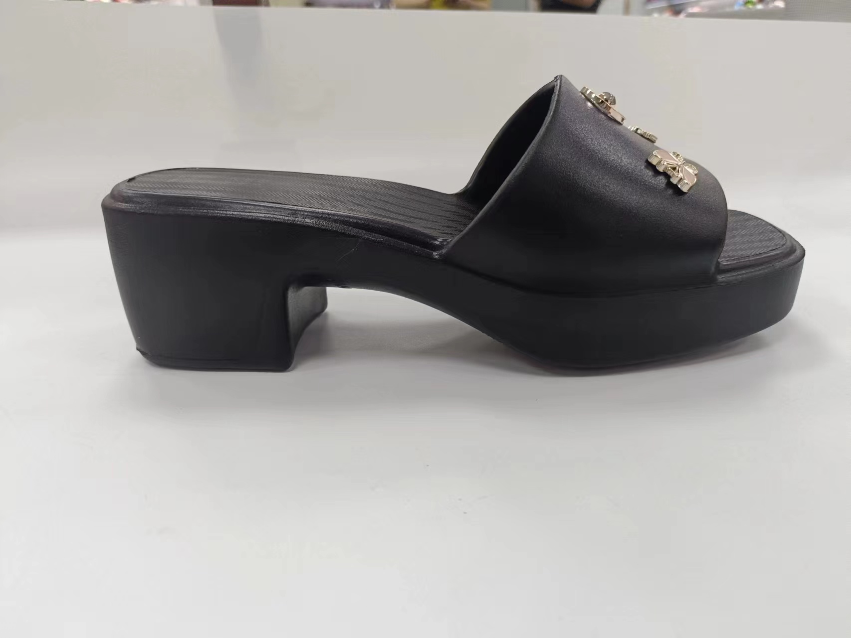 Customized High Heel Wedge Slide Fashion Sandals for Ladies Women Color Slippers