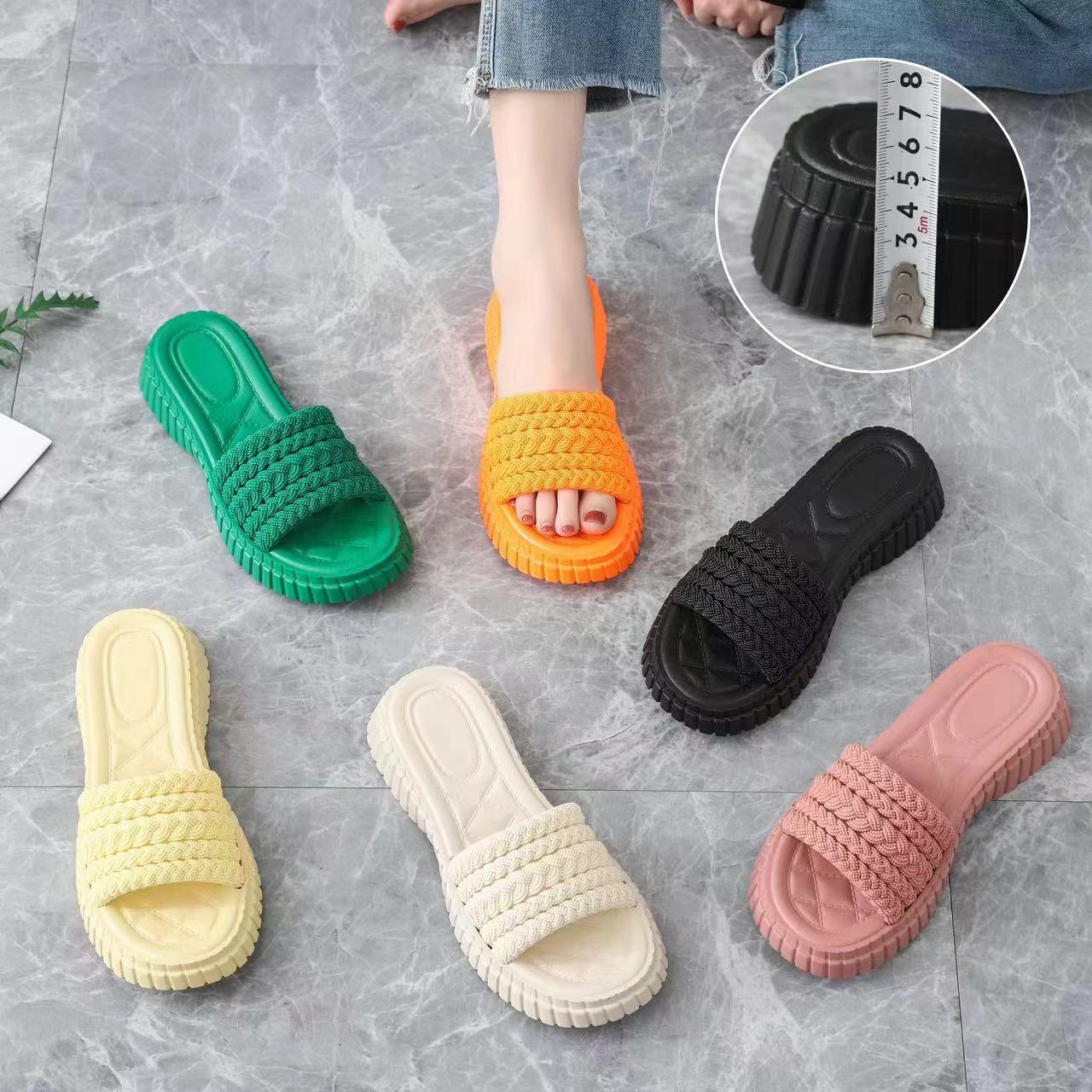 Customized Popular Lady Flat Slipper Sandals Pvc Fashion Slippers