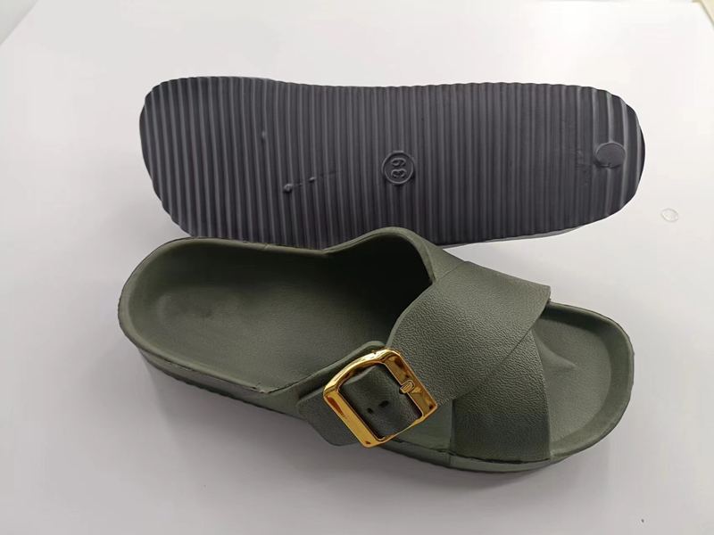 Custom Logo Casual Footwear Surface Webbing Black Men Slides EVA Slippers Sandals