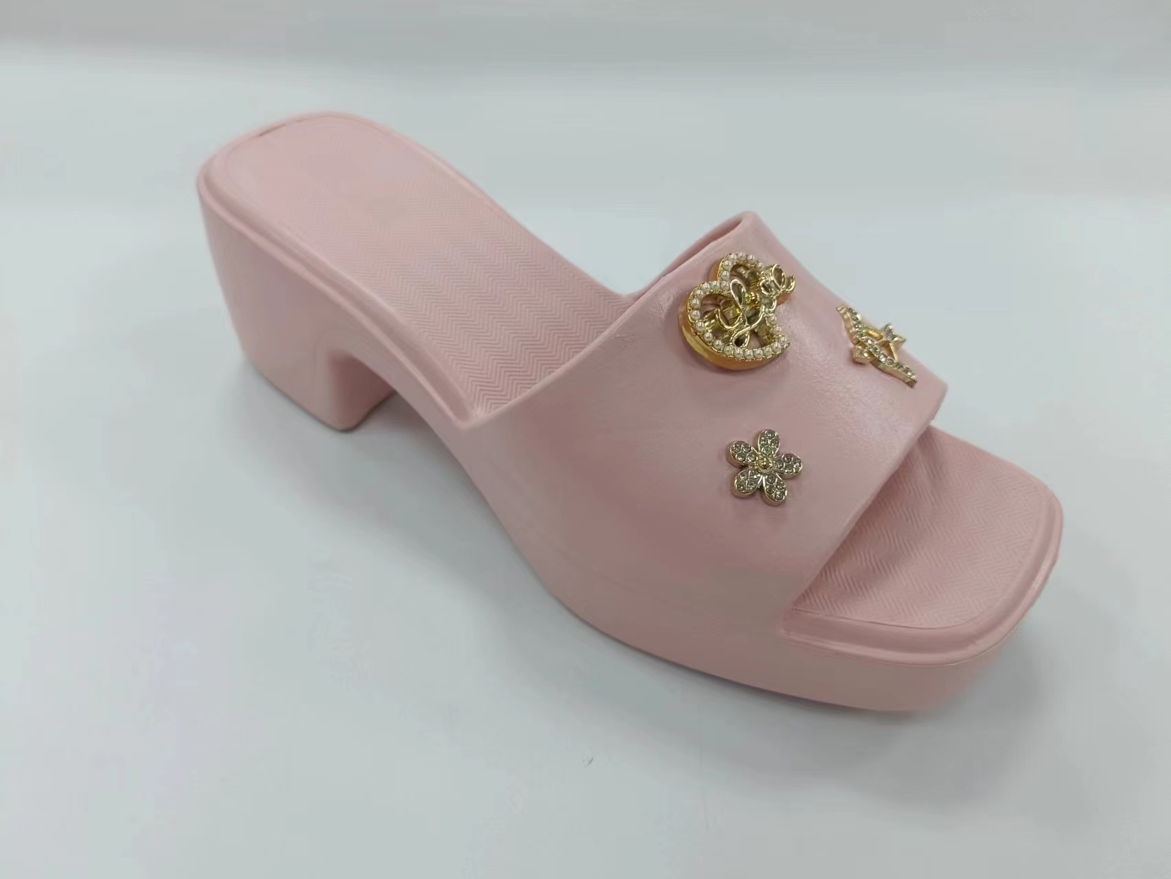 Customized High Heel Wedge Slide Fashion Sandals for Ladies Women Color Slippers