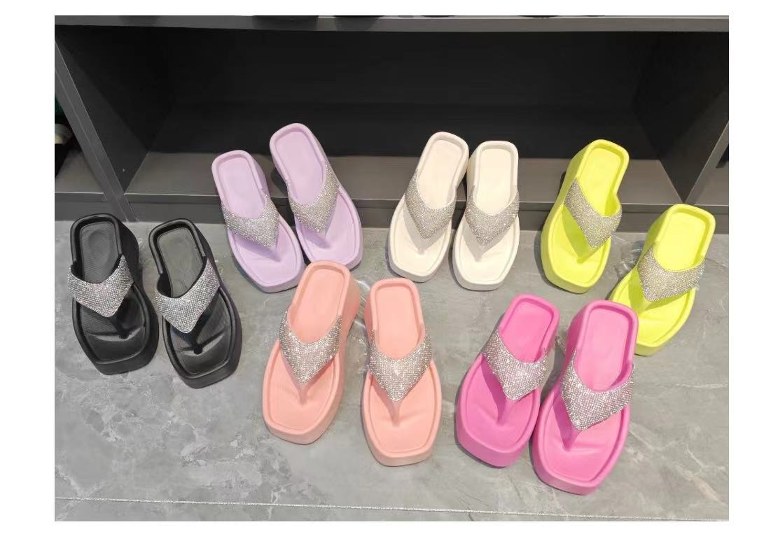 Customized High Heel Women Outdoor Slippers Eva Sandals Flip Flops