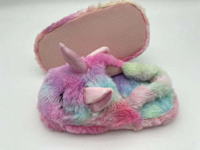 OEM Comfortable Warm Slippers Winter Colorful Plush Fluffy Indoor Soft Fur Slippers 