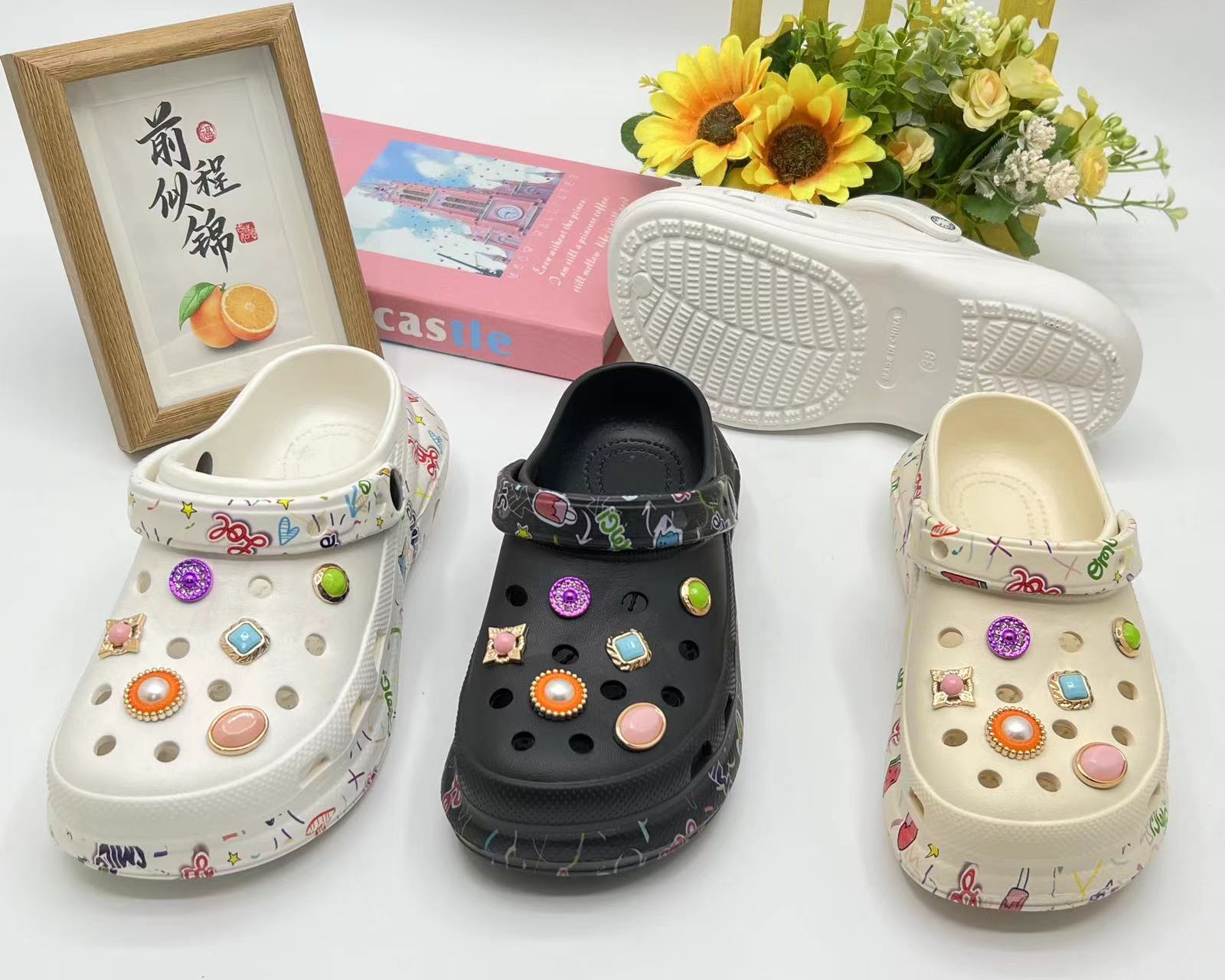 Customized Sandals Shoes Colorful Hole Shoes Men EVA Garden Clogs