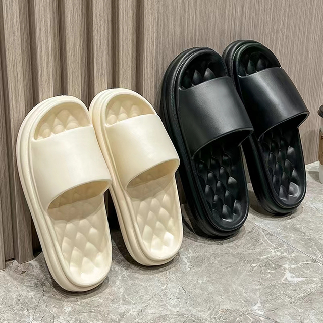 OEM Female Summer PVC Flat Non-Slip Soft Lady Shoes Indoor Home Slippers
