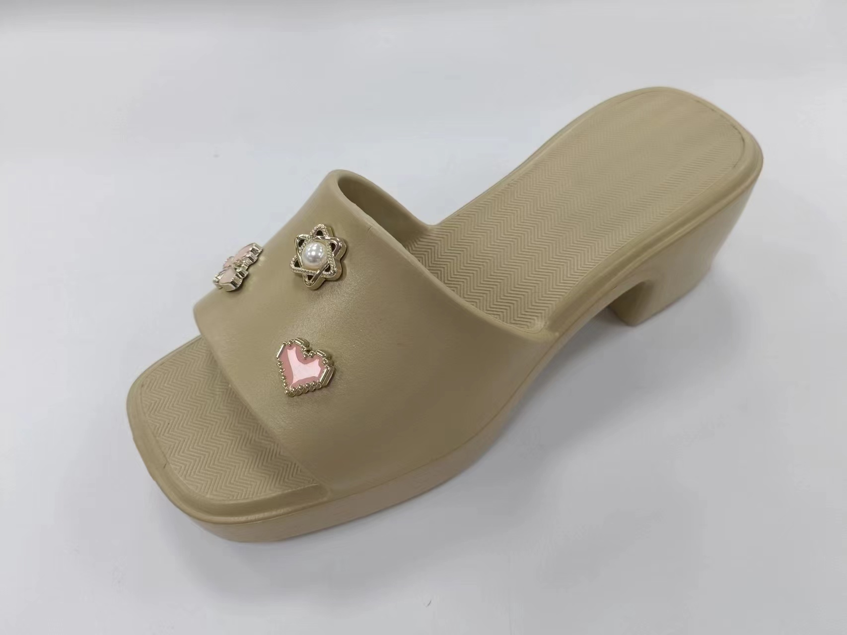 Customized High Heel Wedge Slide Fashion Sandals for Ladies Women Color Slippers