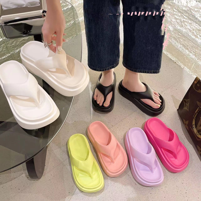 Customized High Heel Women Outdoor Slippers Eva Sandals Flip Flops