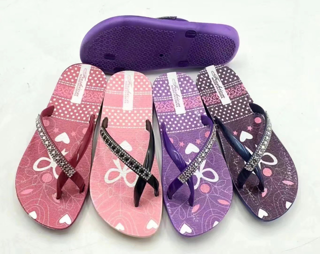 Customized PVC Printing Rubber Material Thongs Slippers Women Summer Slipper