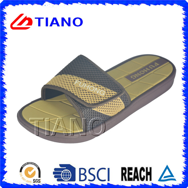 Comfortable Man Slipper with Hook &amp; Loop on Upper (TNK20017)