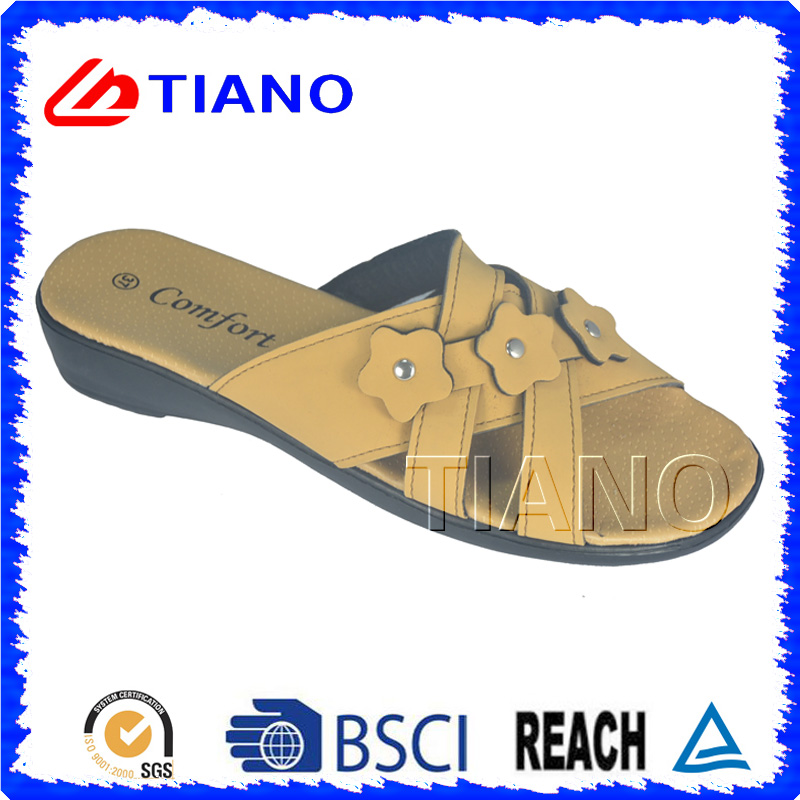 Comfortable Footbed Lady EVA Beach Slipper with Flower (TNK20076)