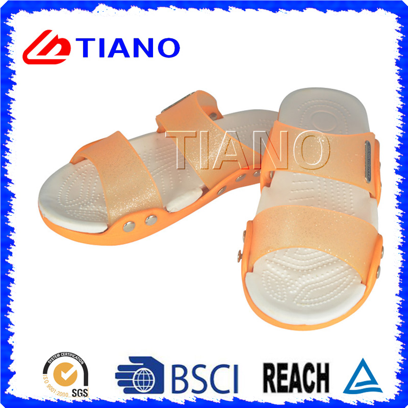 Casual Summer PVC Upper EVA Sole Beach Slipper for Lady (TNK20047-1)
