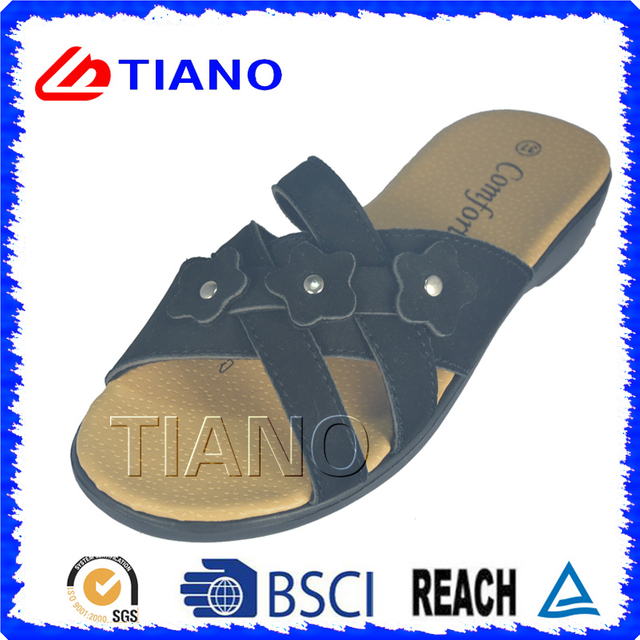 Comfortable Footbed Lady EVA Beach Slipper with Flower (TNK20076)