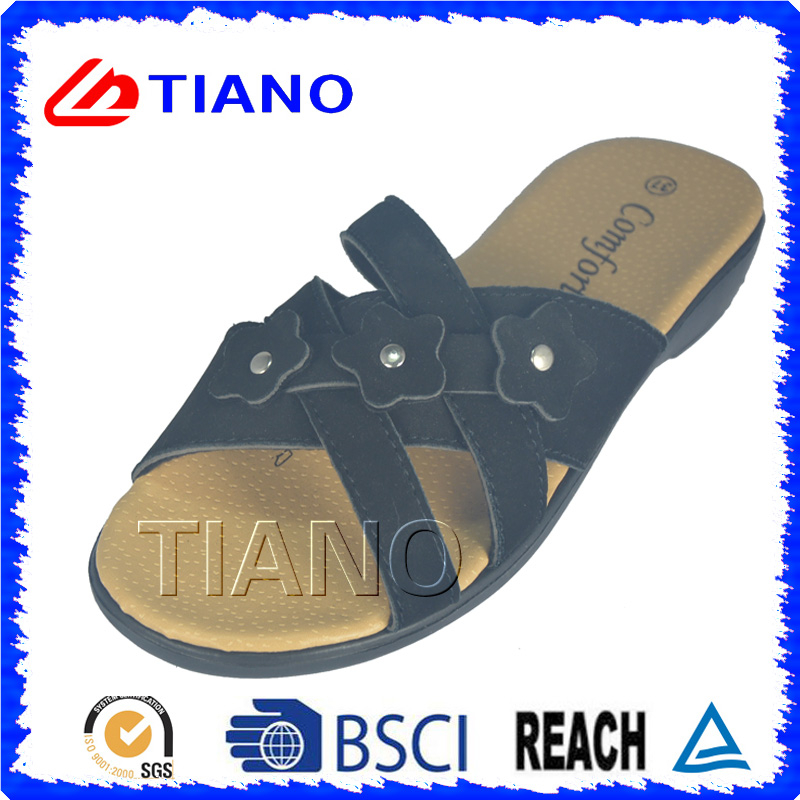 Comfortable Footbed Lady EVA Beach Slipper with Flower (TNK20076)