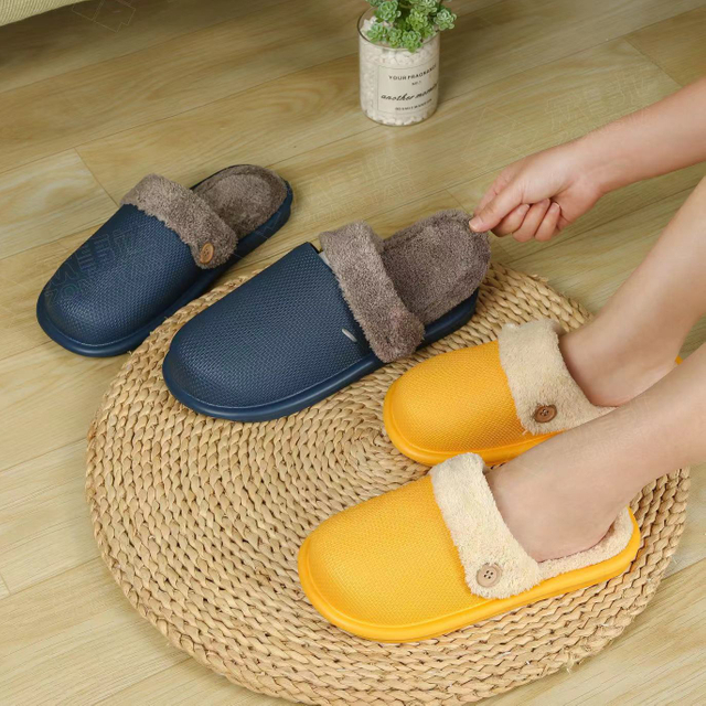Custom Logo Home Removable Cotton Warm Slides Slippers Unisex Footwear EVA Winter Slipper For Men 