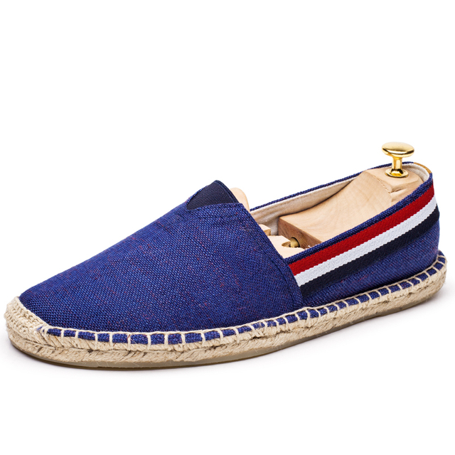 Hot Sale Spring Flax Breathable Fashion Flat Leisure Shoes Men Canvas Espadrilles Shoes 