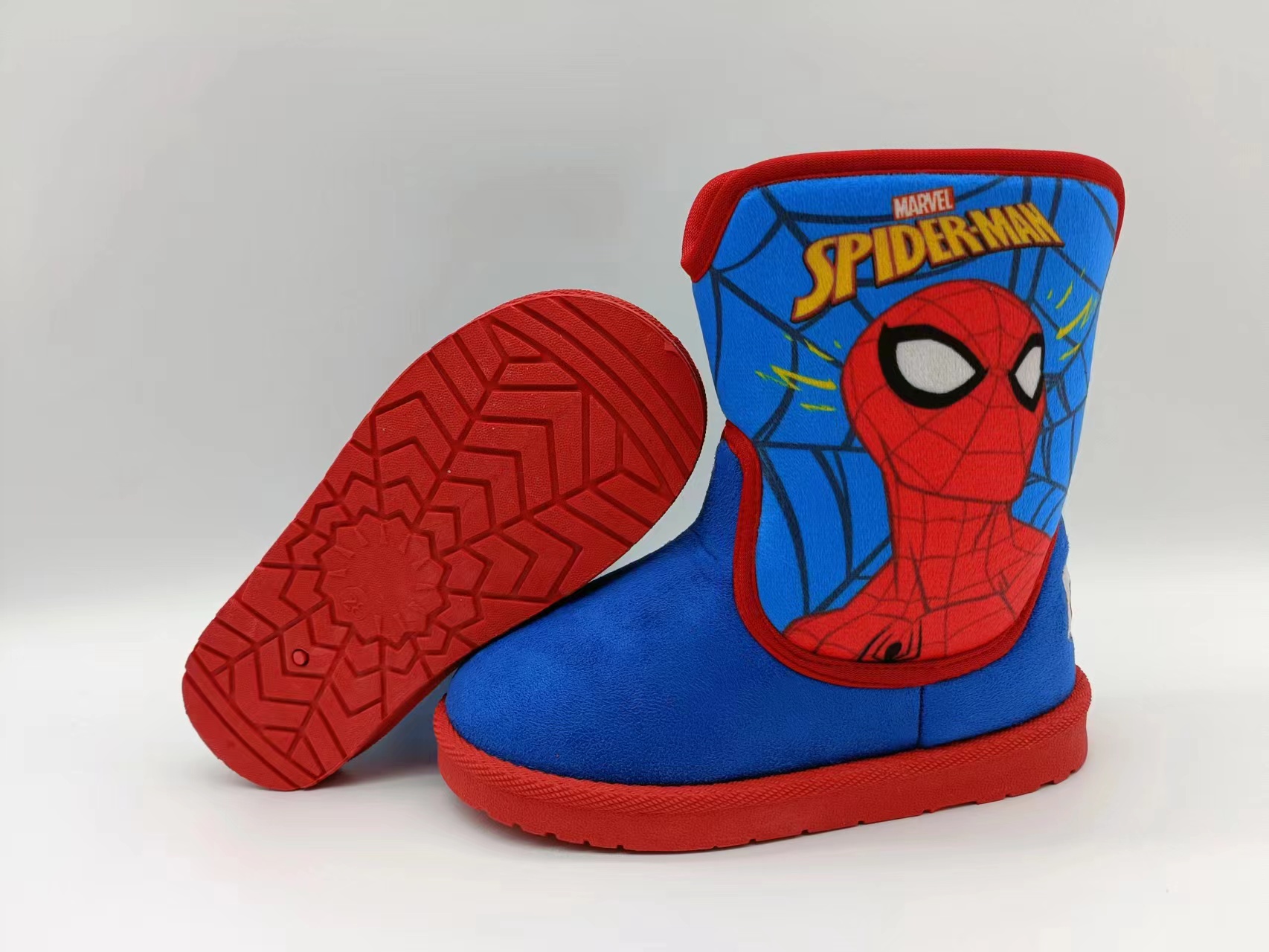 Winter Thickened Children's Cotton Shoes Cartoon Spider Man warm Snow Boots