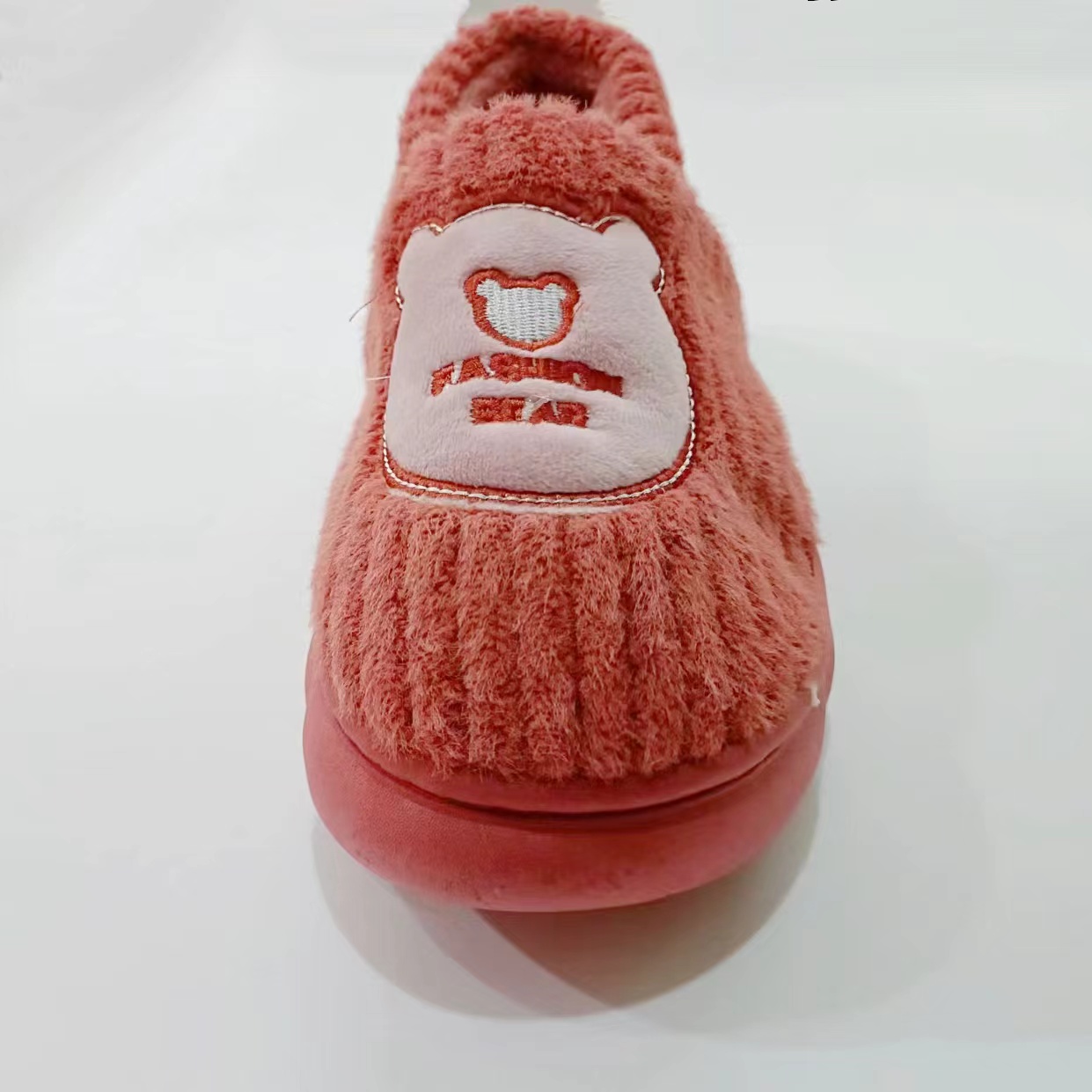 Lady Printed Short Plush Cotton House Winter Slippers For Girls 