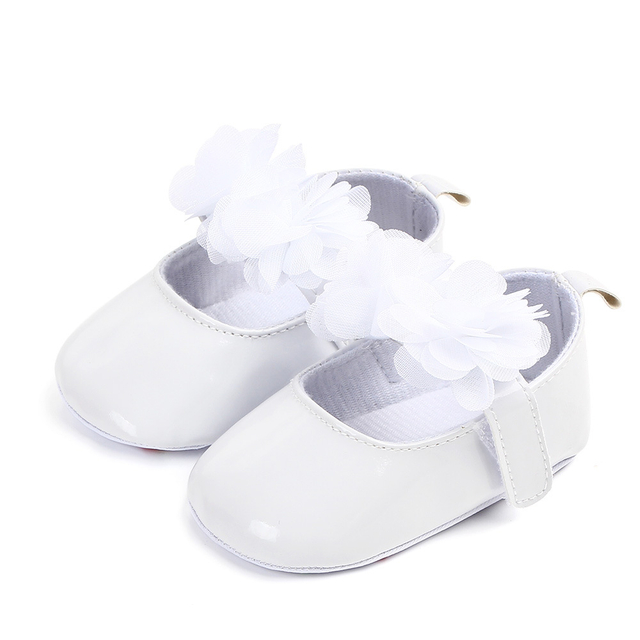 Flower Bow Soft Sole Baby Dress Shoes Crib Girl Shoes