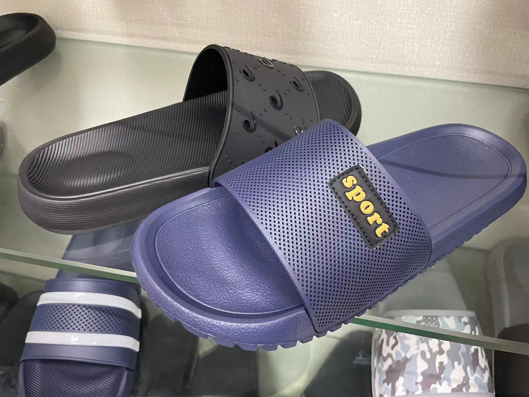 Customized Fashion Footwear Home Printing PVC Casual Men Slides Slippers