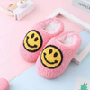2022 Cute Smile Face Pattern Ladies Winter Indoor Flat Warm Happy Face House Slippers
