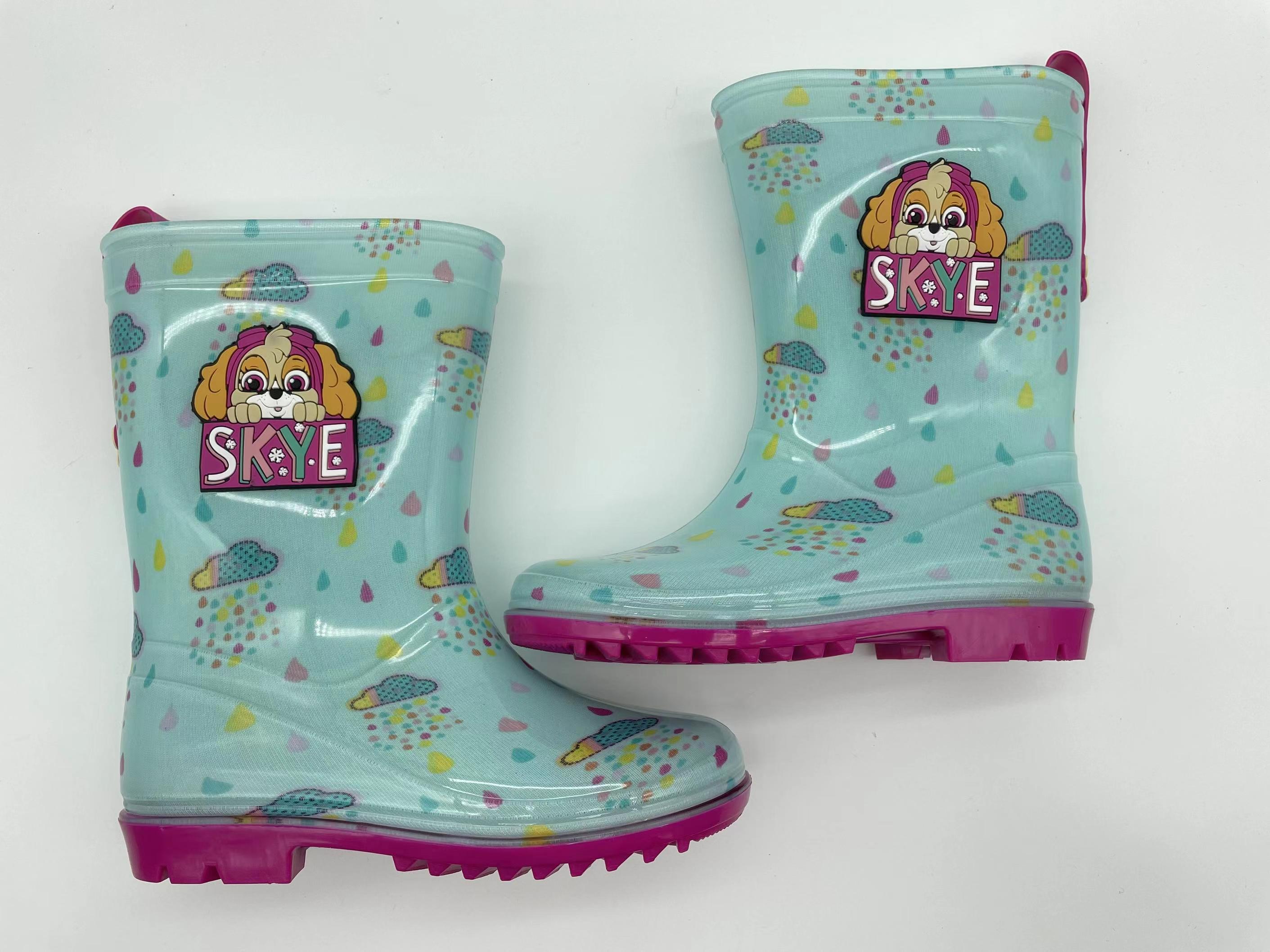 2022 New Style Toddler Rain Boots Kids Baby Rain Shoes Children Waterproof Unisex PVC Fashion Rainboot