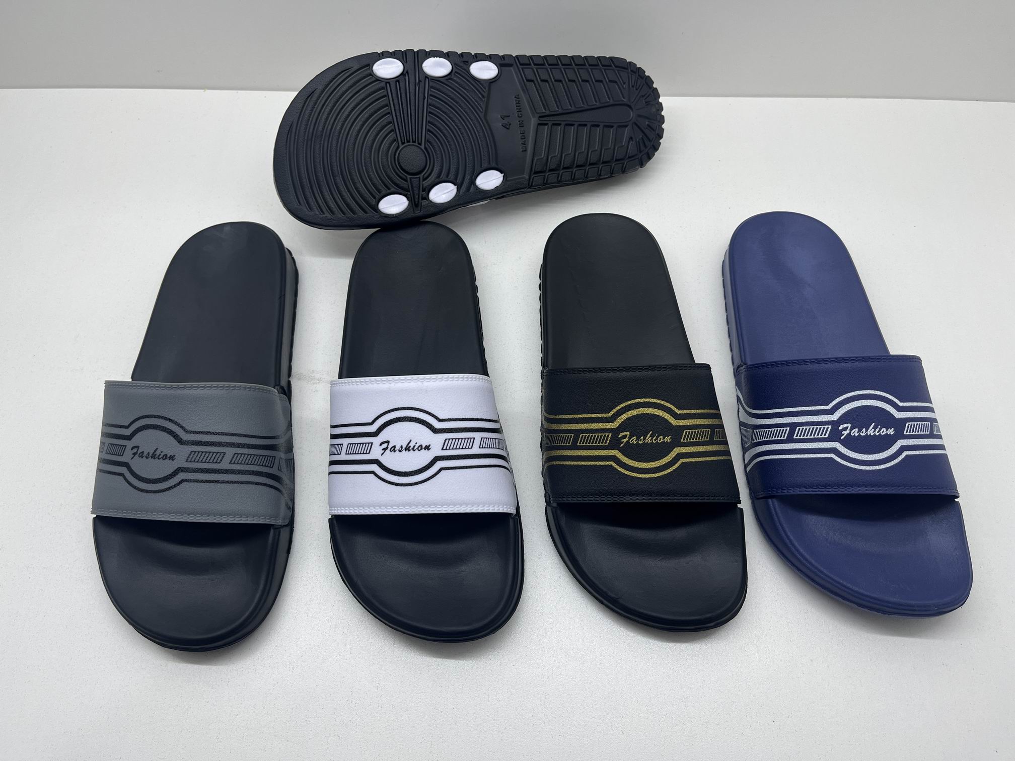 Custom Breathable House Footwear Non Slip Bathroom Slide Slippers for Men