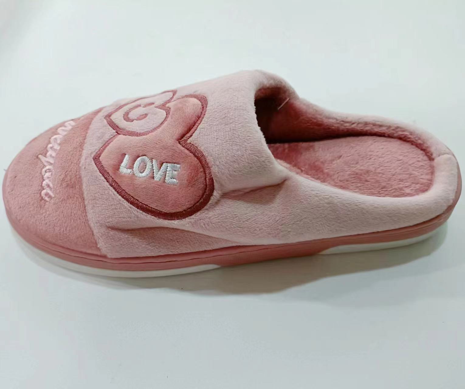 Winter Cotton Slippers Women's Heart To Heart Pattern Indoor Slippers