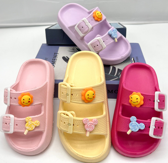 Wholesale Slippers Personalized Custom Logo Square Buckle Non Slip Children Slippers