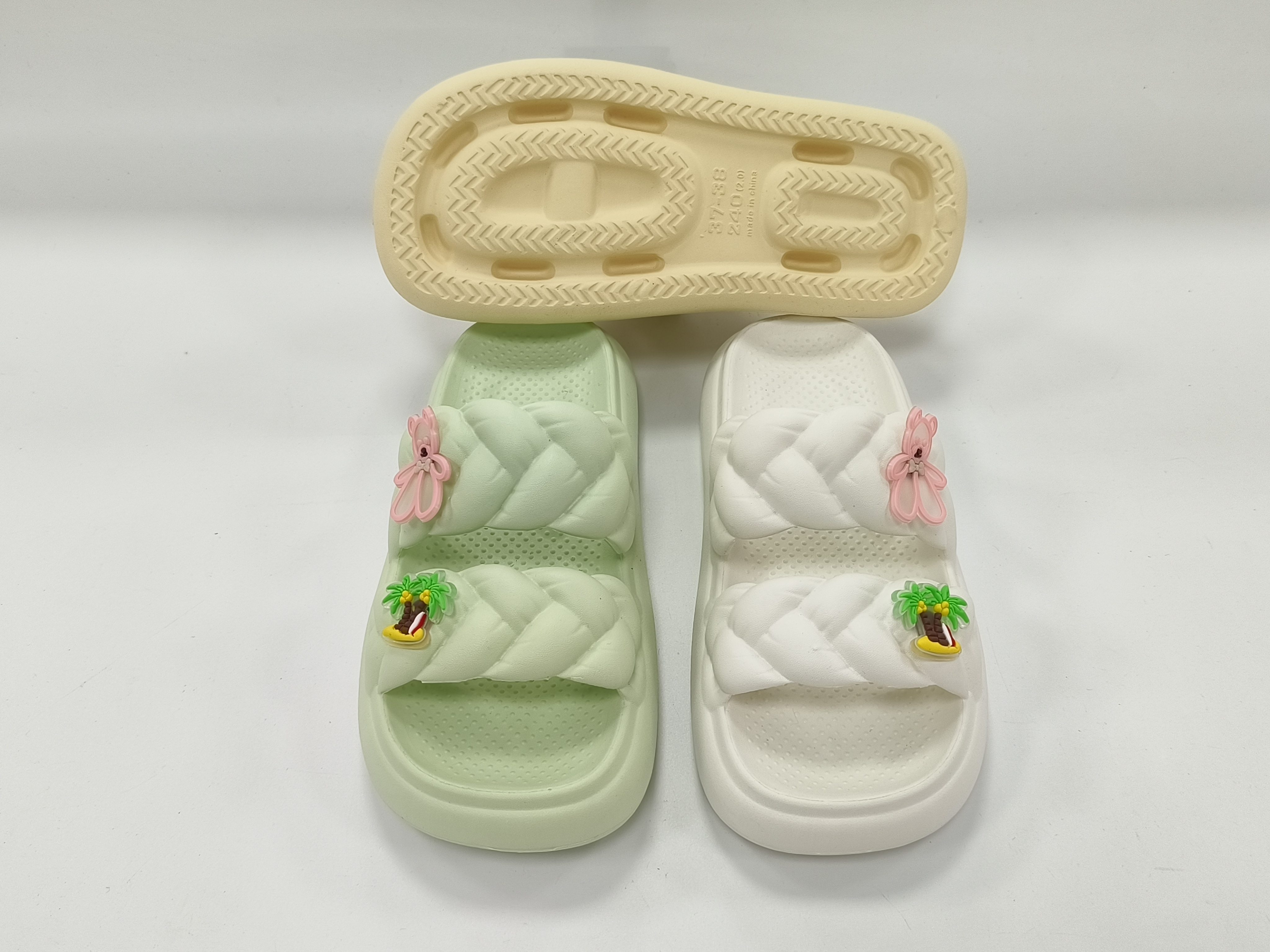 OEM EVA Braided Double Strap Slippers Fashion Casual Lady Slippers
