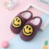 2022 Cute Smile Face Pattern Ladies Winter Indoor Flat Warm Happy Face House Slippers