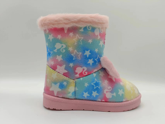 Winter Fashion Thickened Kids Cotton Shoes Cartoon Barbie Girl warm Snow Boots