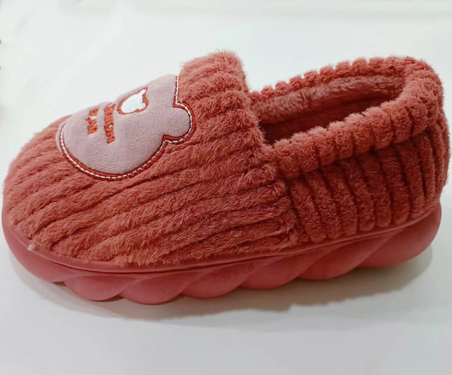 Lady Printed Short Plush Cotton House Winter Slippers For Girls 