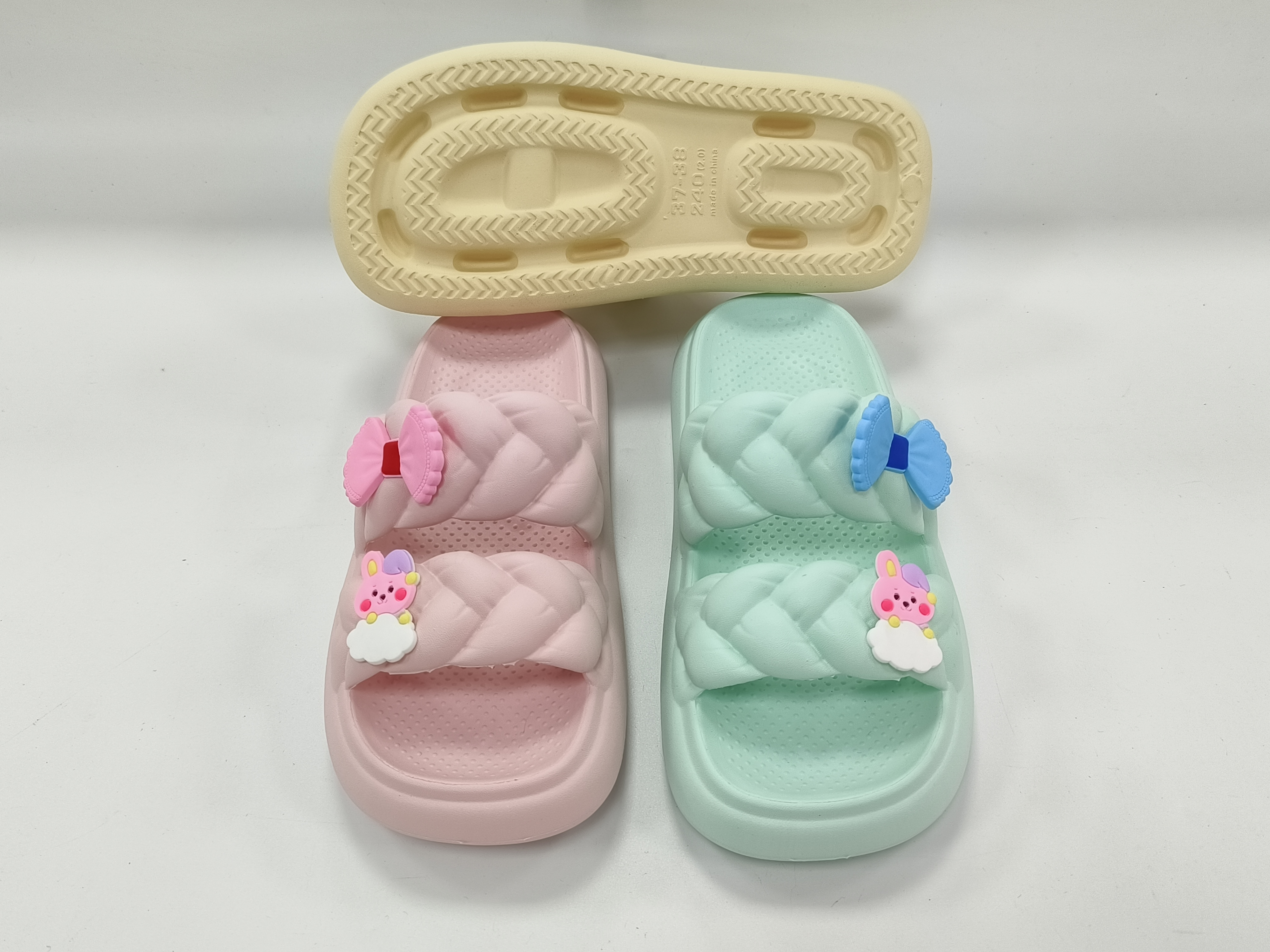 OEM EVA Braided Double Strap Slippers Fashion Casual Lady Slippers