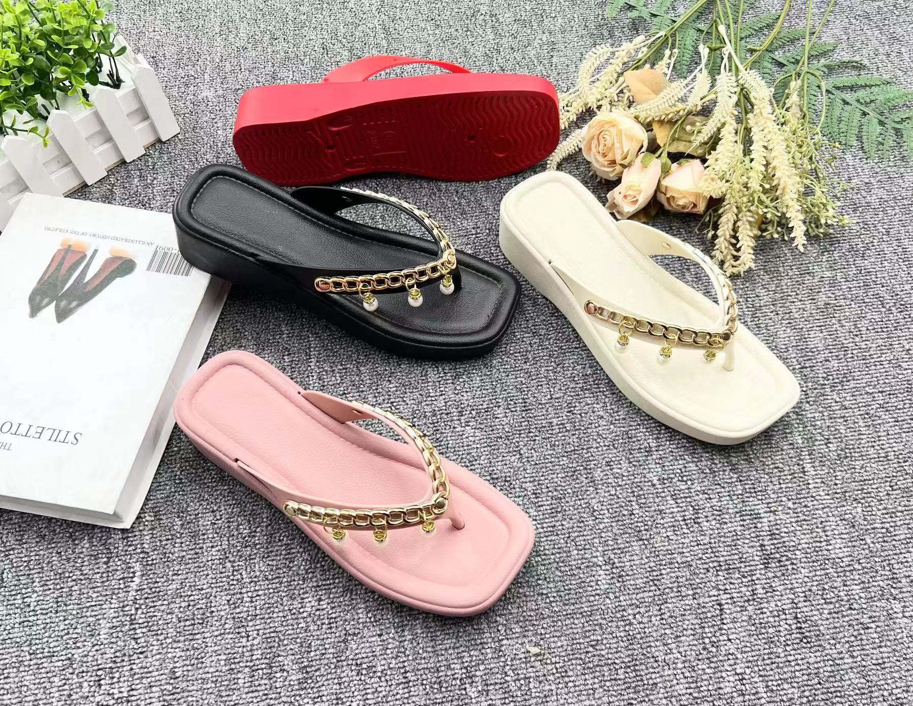 Wholesale Custom Design Ladies Women Sparkling Flip Flops with Women Sandal