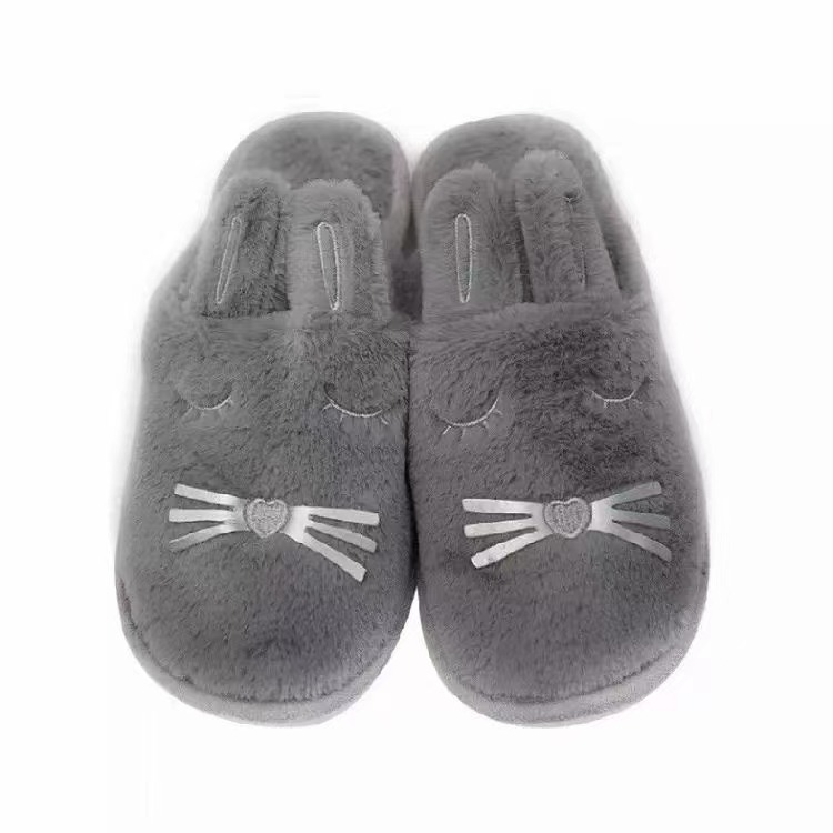 High-end Warm Winter Pink Fluffy Fuzzy Custom Women Home Bedroomh Slipper 