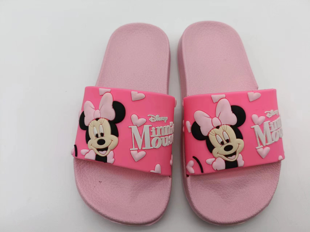 Fashion Summer Custom Logo Designer EVA Teen Kids Shoes Girls Sandal Slides Children Slippers with MINNIE pattern