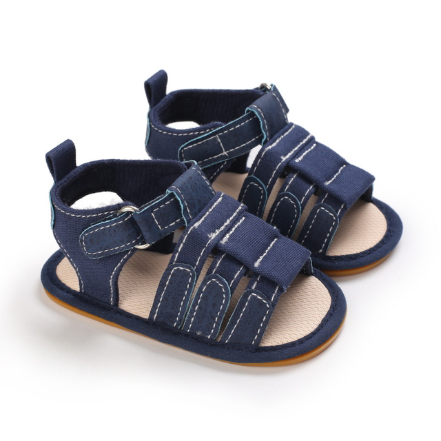 OEM Canvas Eco-friendly Anti Slip And Elastic Newborn Baby San Sandal Shoes