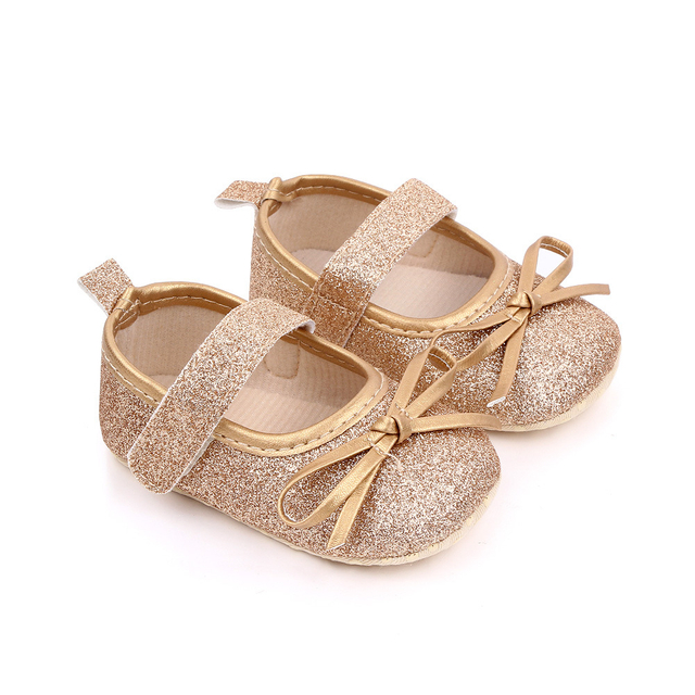 Glitter Infant Princess Fancy Girl Baby Fashion Summer Shoes With Bow
